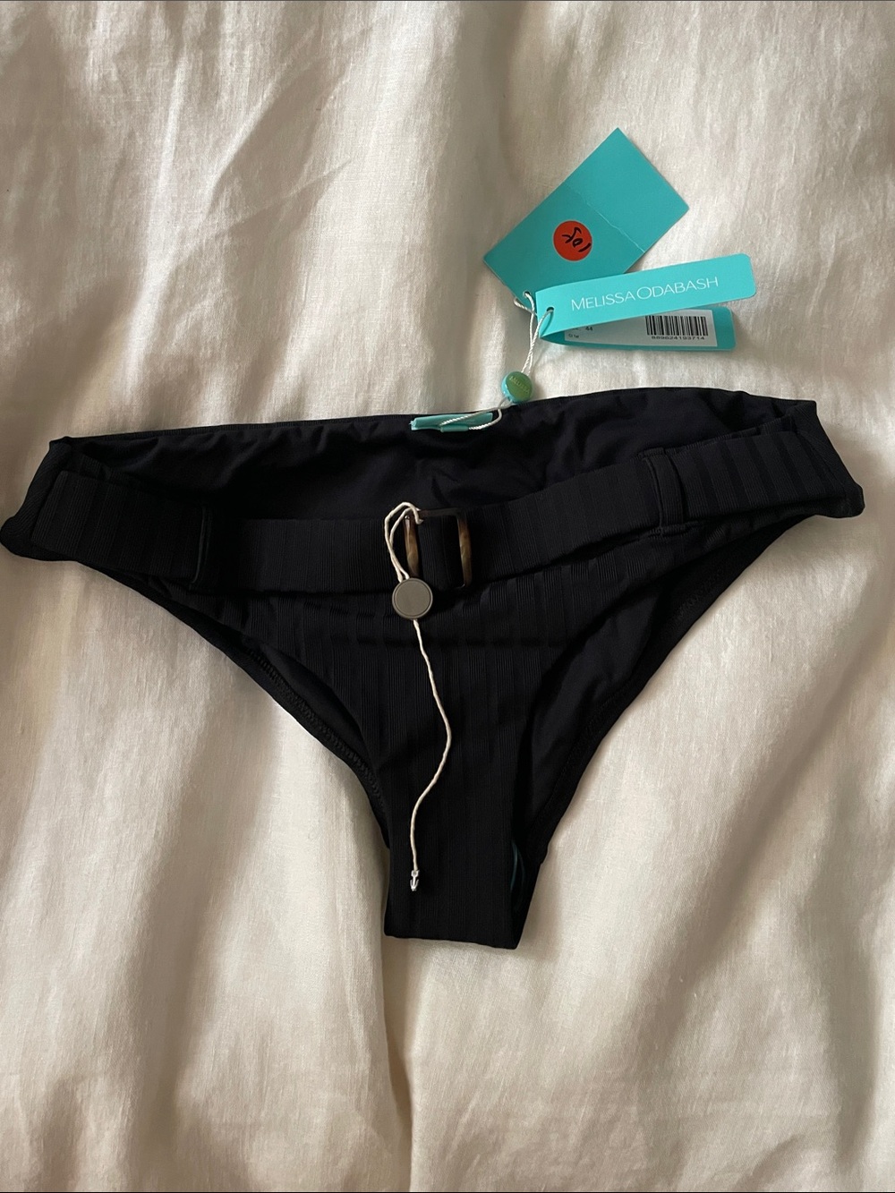 Melissa Odabash Black Ribbed Hipster Bikini bottom